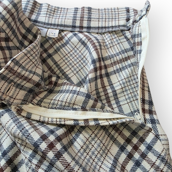 Vintage 50s/60s Patty Woodward A-line Plaid Wool Skirt, Size 7/8 - Picture 5 of 8
